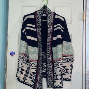 Pink Rose Patterned Cardigan